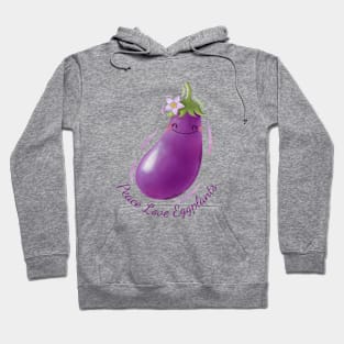 Peace Love Eggplants Watercolor Cute Hoodie